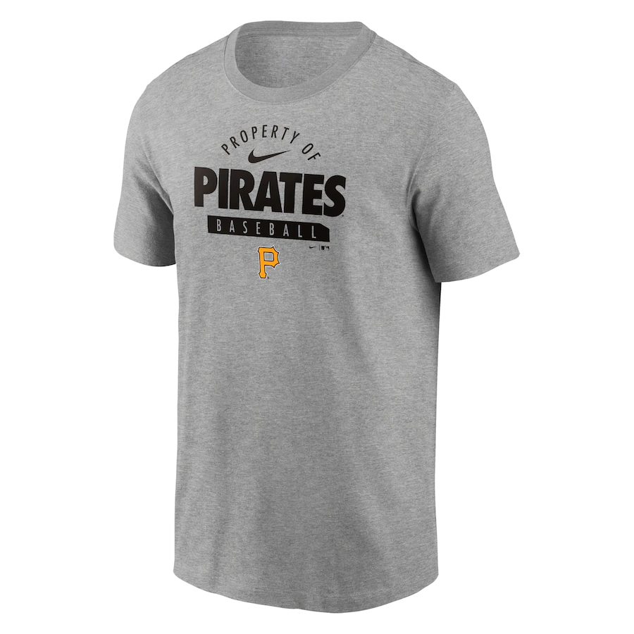 Nike Pittsburgh Pirates  Primetime Property Of Practice T-Shirt - Heathered Gray