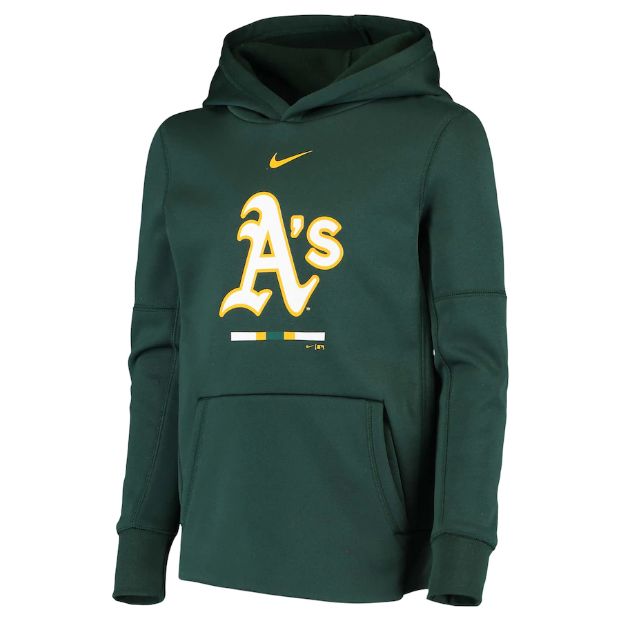 Nike Youth Oakland Athletics  Green Fleece Performance Pullover Hoodie