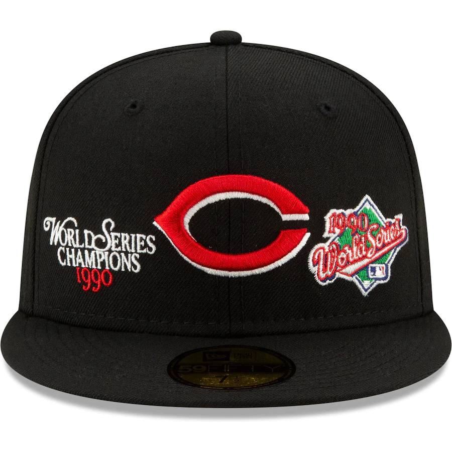 Cincinnati Reds New Era 1990 World Series Champions 59FIFTY Fitted Hat – Black