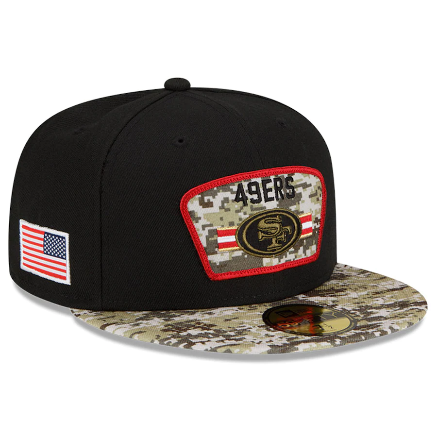 San Francisco 49ers New Era 2021 Salute to Service 59FIFTY Fitted Hat - Black/Camo