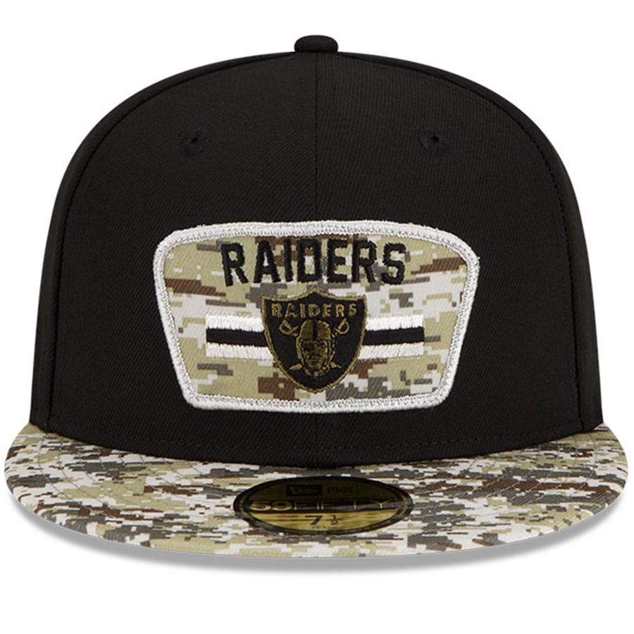 Las Vegas Raiders New Era 2021 Salute to Service 59FIFTY Fitted Hat - Black/Camo