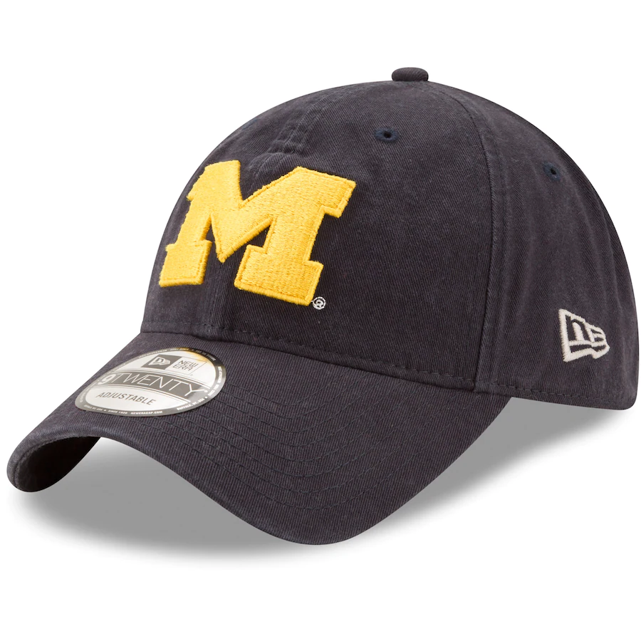 Michigan Wolverines New Era Primary Logo Core 9TWENTY Adjustable Hat - Navy