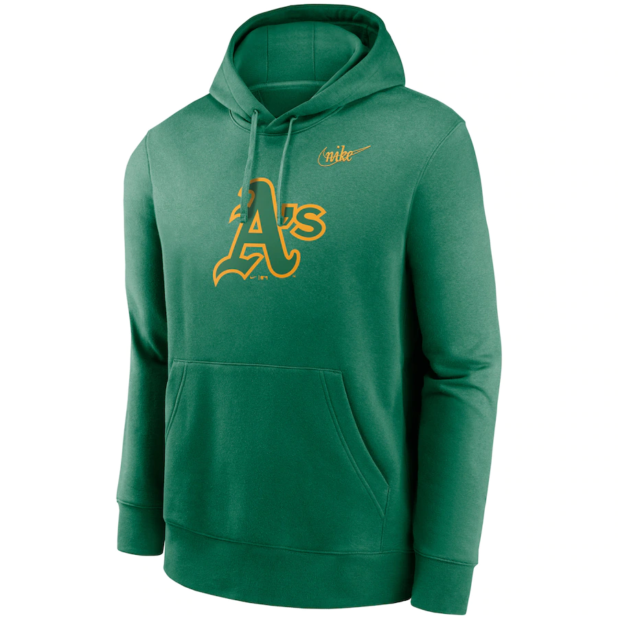 Nike Oakland Athletics Cooperstown Collection Logo Club Pullover Hoodie - Green