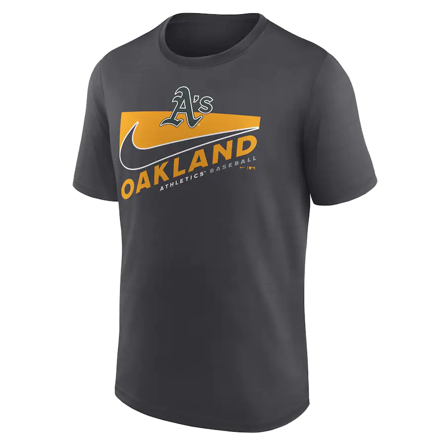 Oakland Athletics Nike Swoosh Town Performance T-Shirt - Anthracite