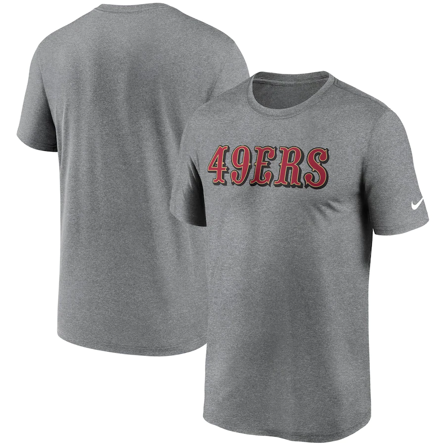 Men's San Francisco 49ers Nike Scarlet Team Wordmark Legend Performance T-Shirt