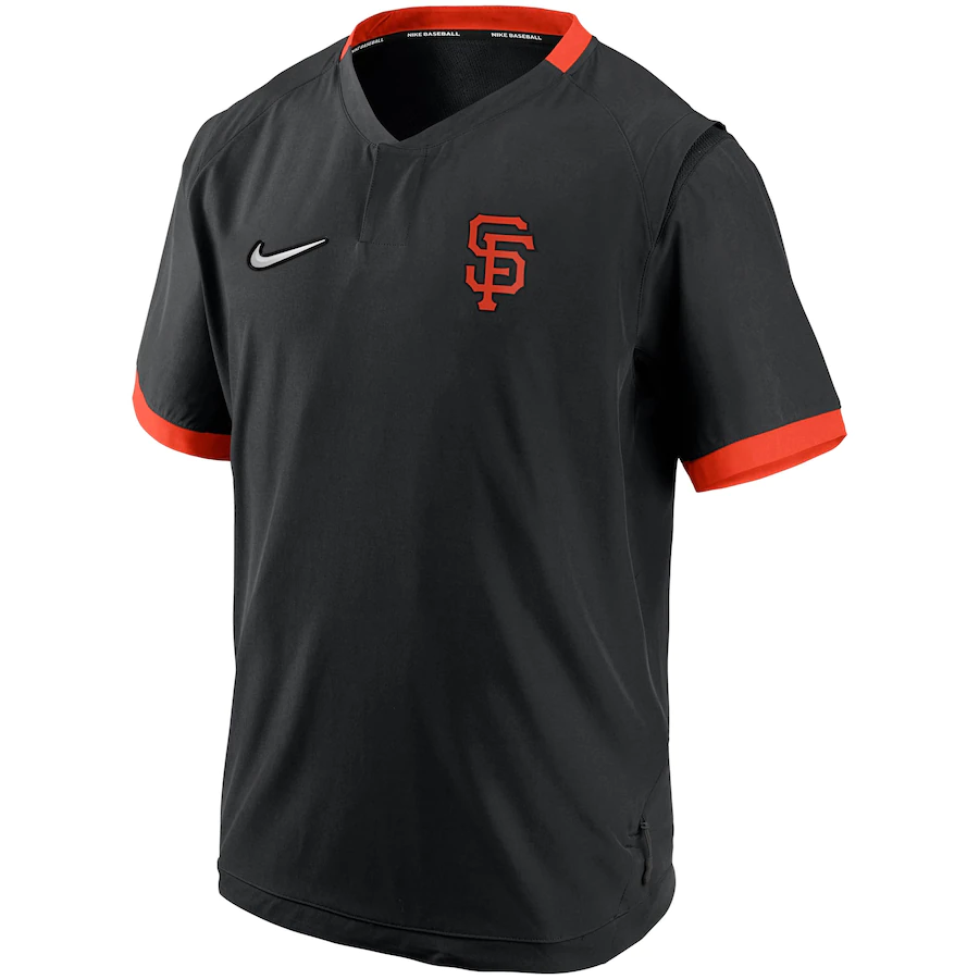 Men's San Francisco Giants Nike Black/Orange Authentic Collection Short Sleeve Hot Pullover Jacket