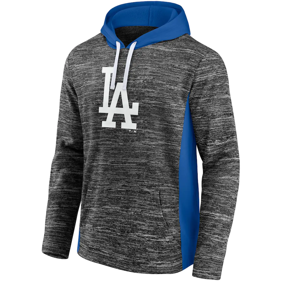 Los Angeles Dodgers Fanatics Branded Gray/Royal Instant Replay Color Block Pullover Hoodie