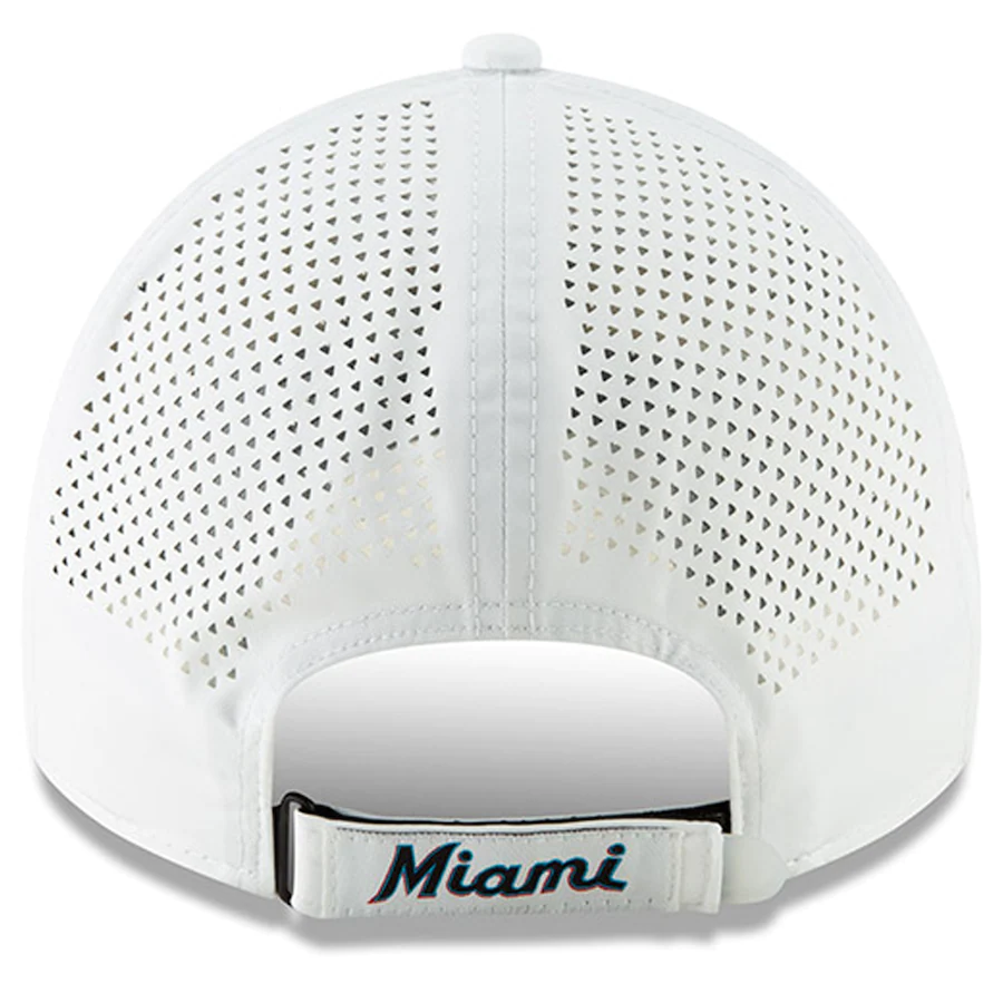 Miami Marlins New Era White  Perforated Pivot 9TWENTY Adjustable Hat