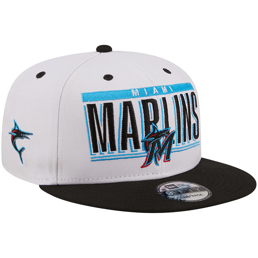 New Miami Marlins Retro Title 9FIFTY Snapback Hat-White
