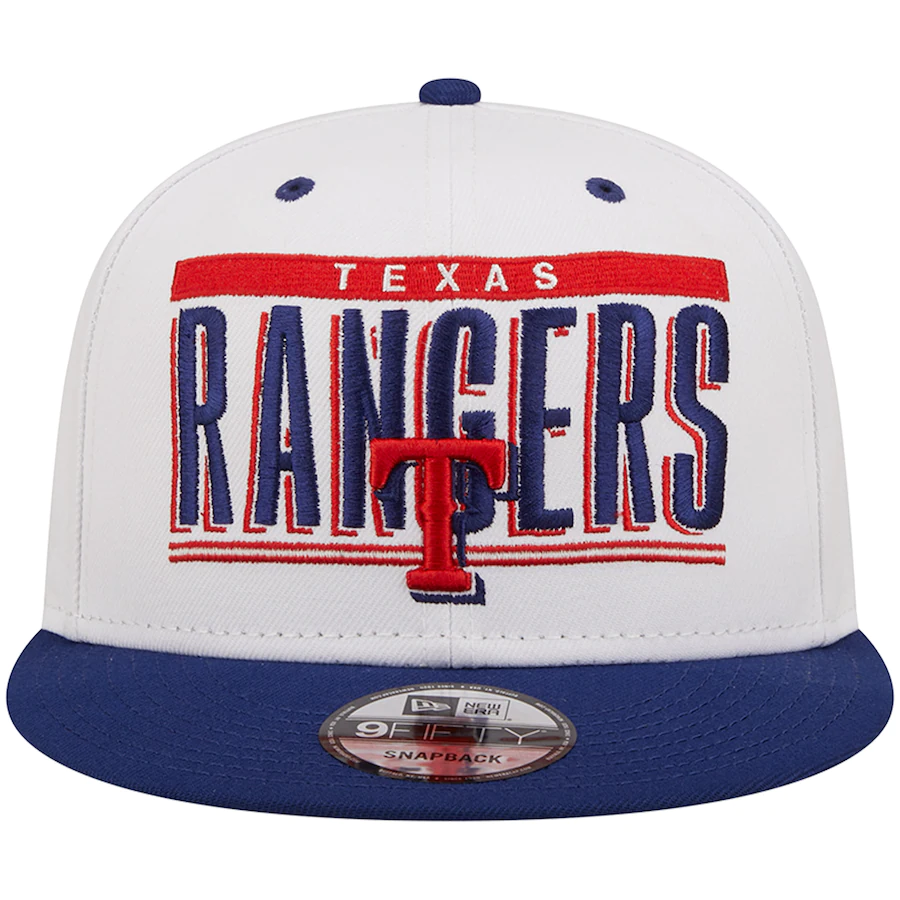 New Era Texas Rangers Retro Title 9FIFTY Snapback Hat - White/Royal