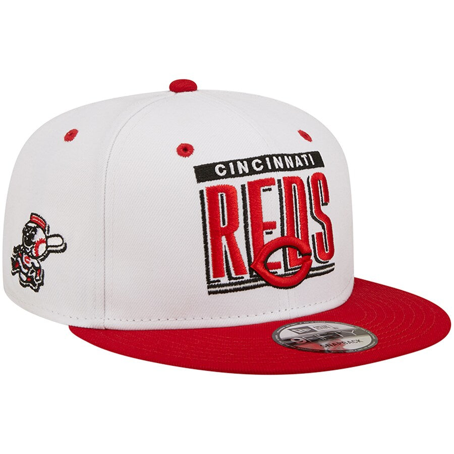 New Era Cincinnati Reds Retro Title 9FIFTY Snapback Hat - White/Red