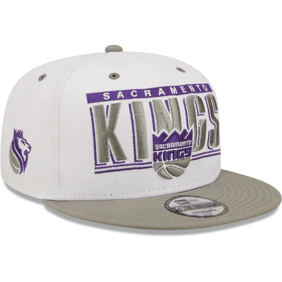New Era Sacramento Kings Retro Title 9FIFTY Snapback Hat - White/Grey