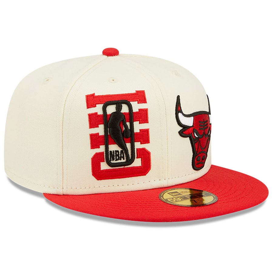 Chicago Bulls New Era 2022 NBA Draft 59FIFTY Fitted Hat - Cream/Red