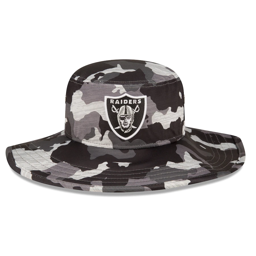 Men's Las Vegas Raiders New Era Camo 2022 NFL Training Camp Official Panama Bucket Hat