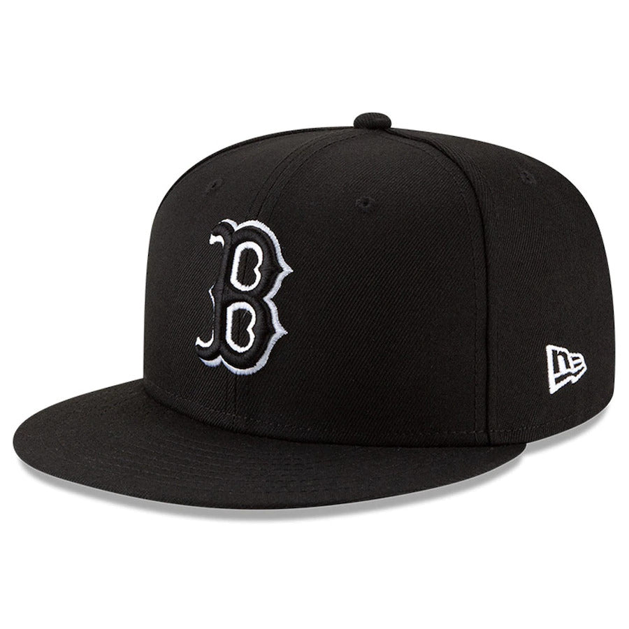 BOSTON RED SOX NEW ERA BLACK ON WHITE 59FIFTY FITTED HAT Nvsoccer.com Thecoliseum