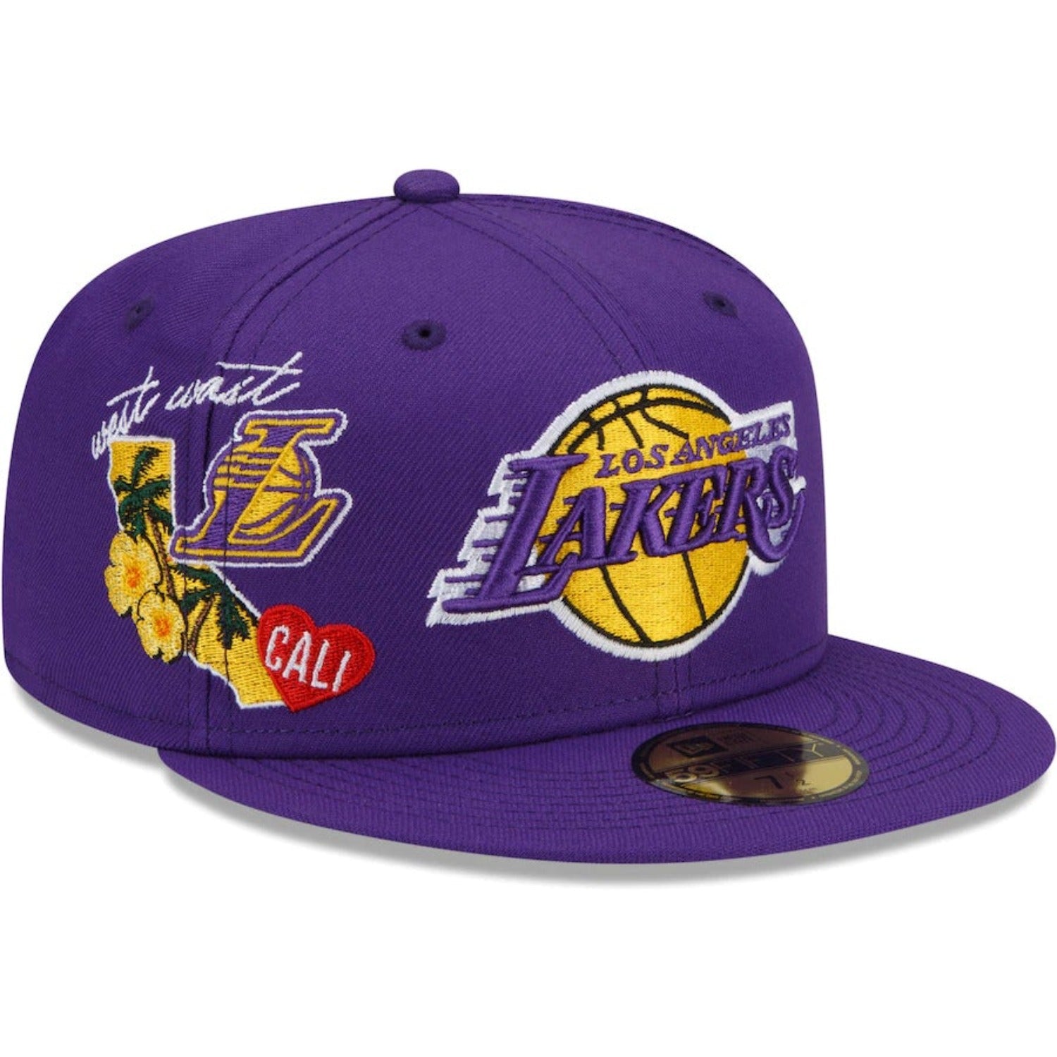 Los Angeles Lakers New Era Purple City Cluster 59FIFTY Fitted Hat- Purple