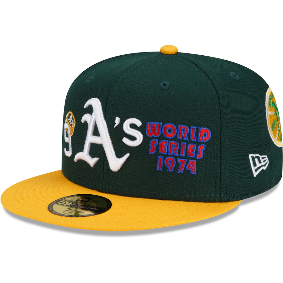 Oakland Athletics New Era Green 9x World Series Champions Count the Rings 59FIFTY Fitted Hat