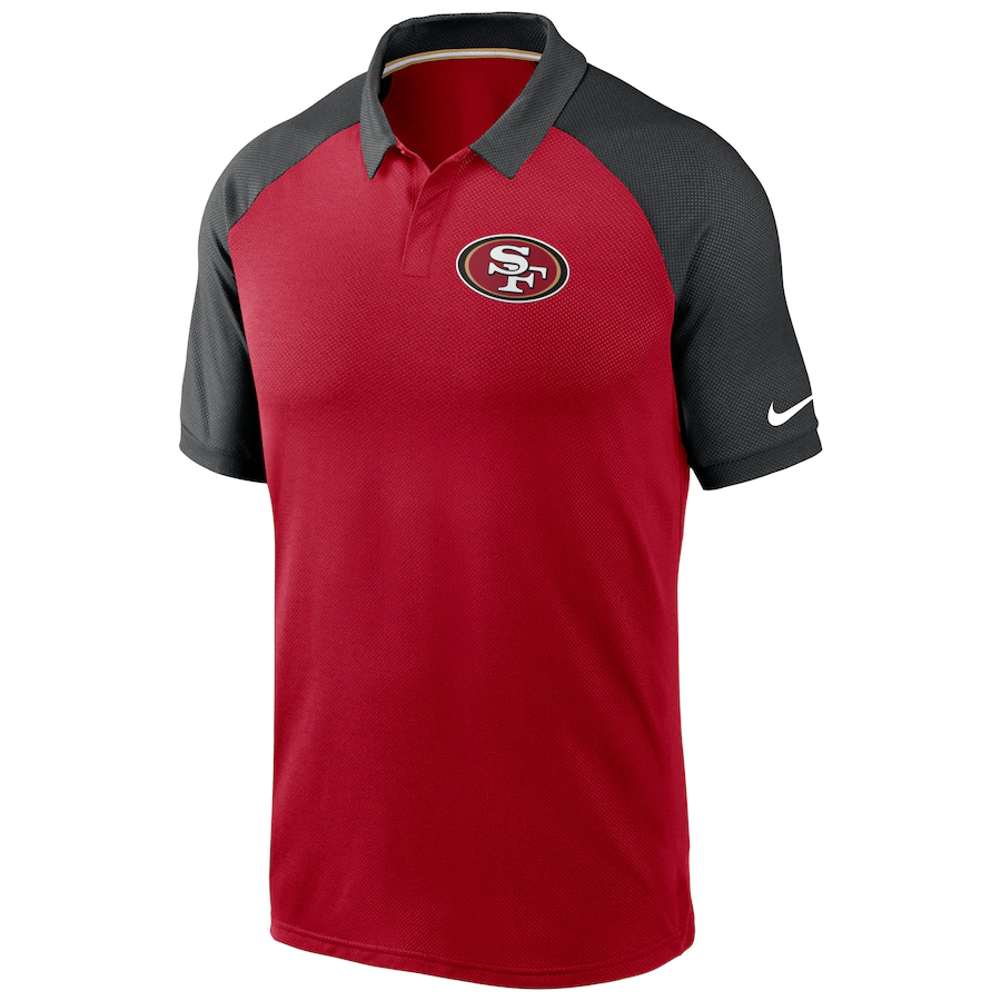 Nike San Francisco 49ers Raglan Tri-Blend Performance Polo - Red