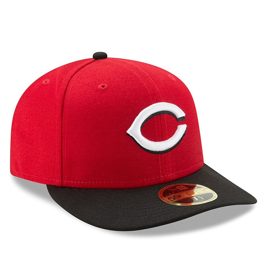 Cincinnati Reds New Era Red/Navy Road Authentic Collection On-Field Low Profile 59FIFTY Fitted Hat-RED/BLACK