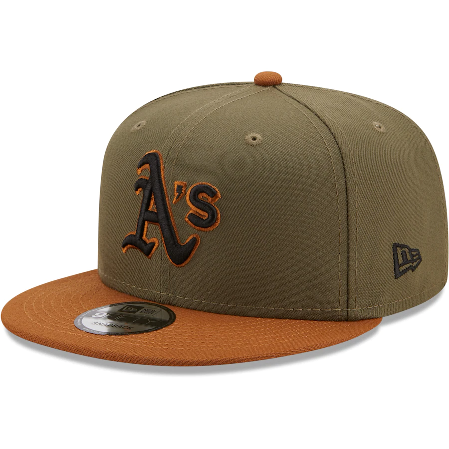 Oakland Athletics New Era Color Pack 2-Tone 9FIFTY Snapback Hat- Olive/Brown