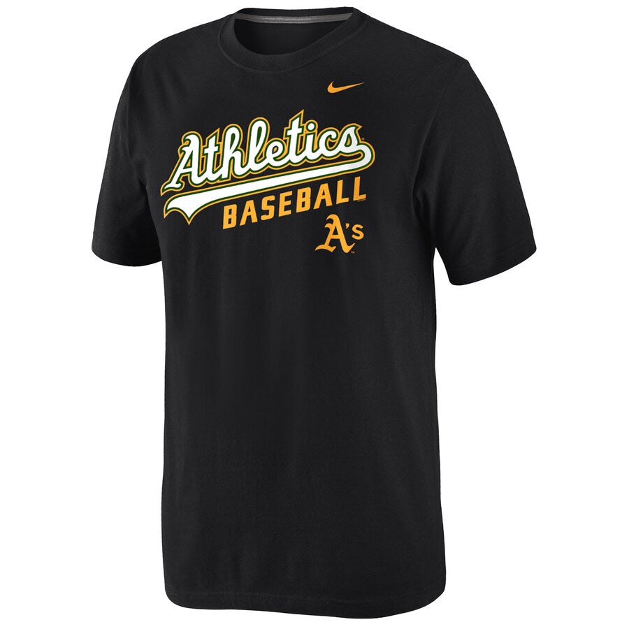 Nike Oakland Athletics Black Home Practice T-Shirt-BLACK