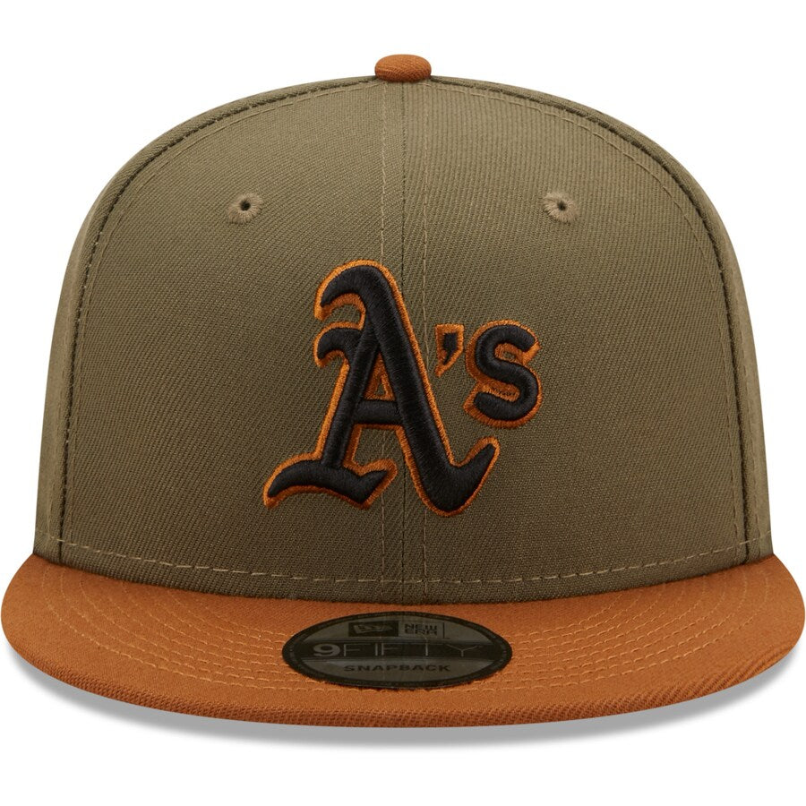 Oakland Athletics New Era Color Pack 2-Tone 9FIFTY Snapback Hat- Olive/Brown
