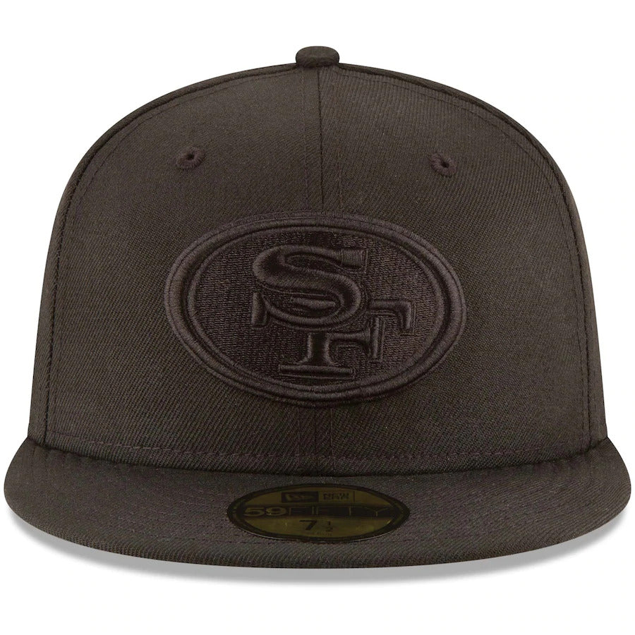San Francisco 49ers Black on Black 59FIFTY Fitted Hat Nvsoccer.com Thecoliseum