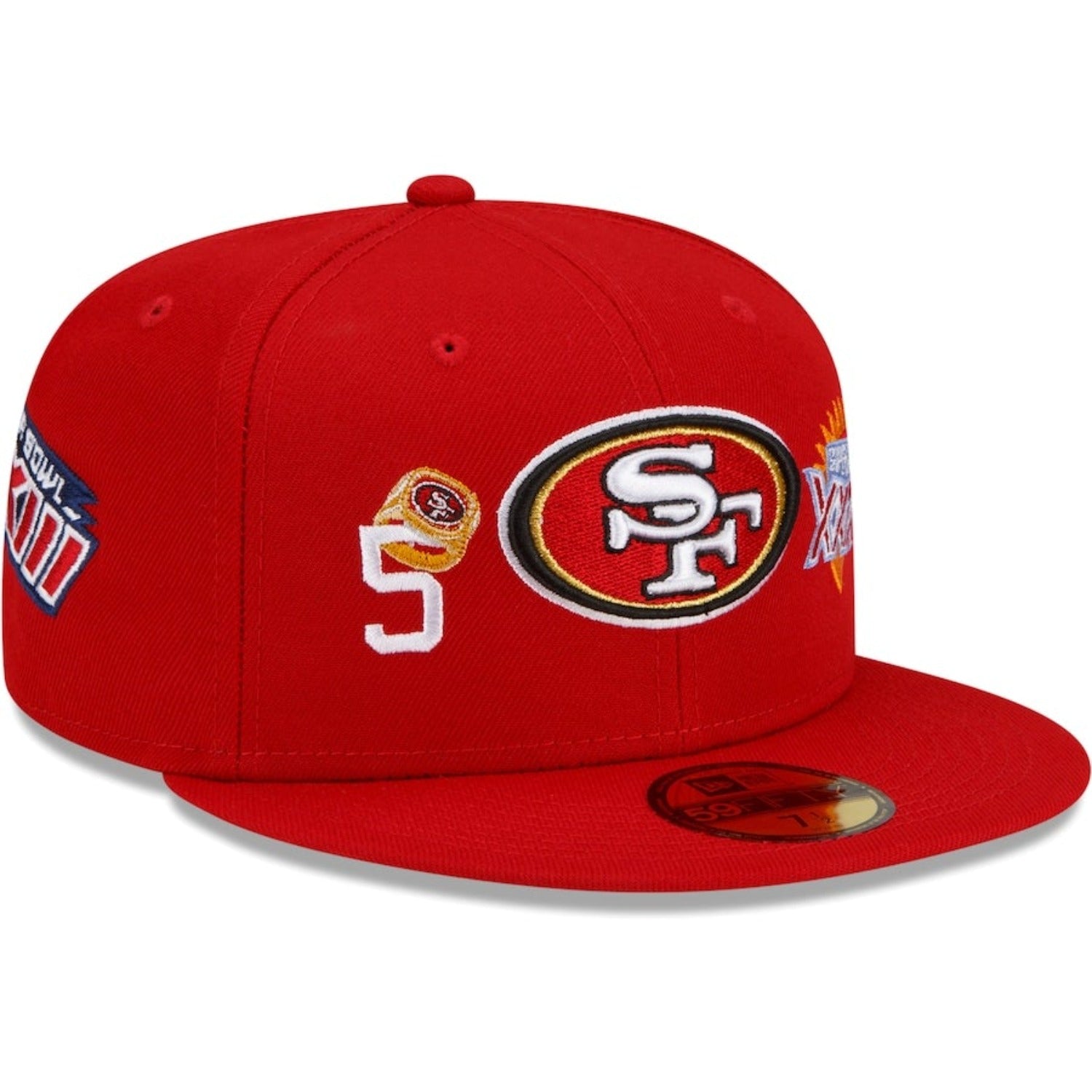 San Francisco 49ers New Era 5x Super Bowl Champions Count The Rings 59FIFTY Fitted Hat - Scarlet Nvsocer.com
