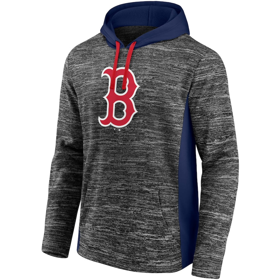 Boston Red Sox Fanatics Branded Instant Replay Colorblock Pullover Hoodie - Gray/Navy
