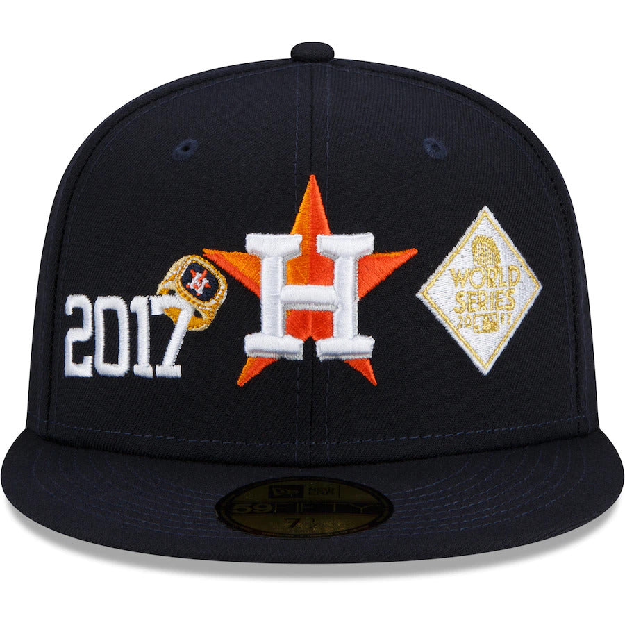 Houston Astros New Era 2017 World Series Champions Count the Rings 59FIFTY Fitted Hat - Navy Nvsoccer.com 