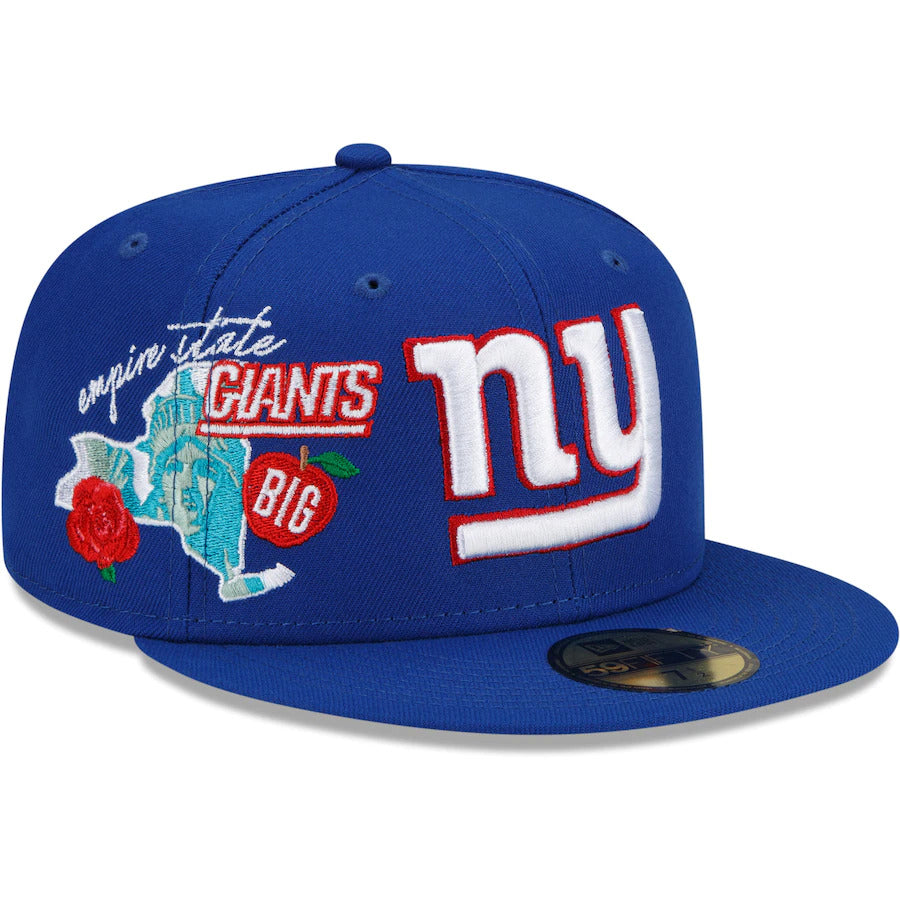 New York Giants New Era Royal City Cluster 59FIFTY Fitted Hat- Royal Nvsoccer.com